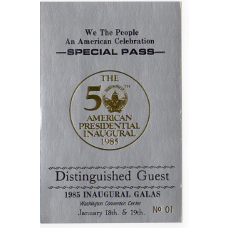 Special Pass Ronald Reagan inauguration