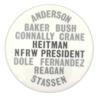 1980 Louisiana National Federation of Republican Women Candidates Button - Reagan