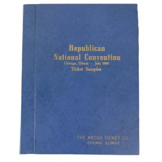 Rare 1960 Republican National Convention Ticket Samples Book with 83 Different Tickets!
