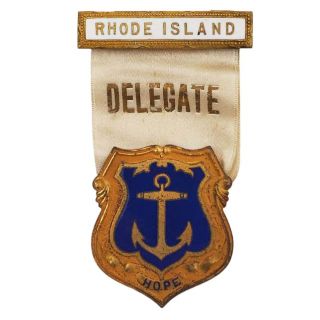 1908 Republican National Convention Rhode Island Delegate Badge