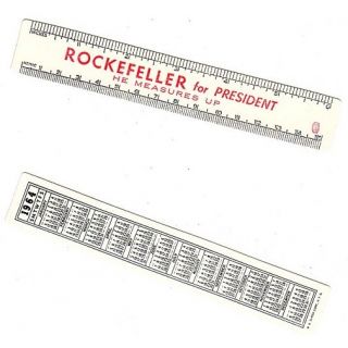 1964 Nelson Rockefeller Campaign Ruler "He Measures Up"