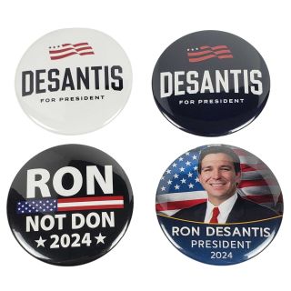 2024 Ron DeSantis For President Set of 4 Different Campaign Buttons