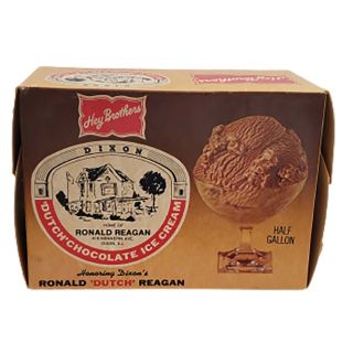 1981 Ronald "Dutch" Reagan  Chocolate Ice Cream Box Hometown Novelty 