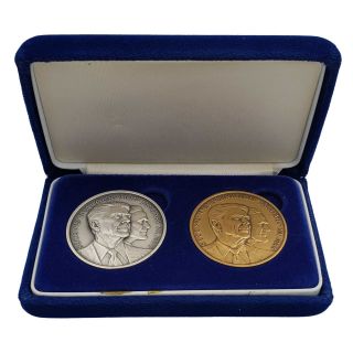 1985 Ronald Reagan Silver & Bronze Official Inaugural Medal Set