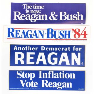 1980s Ronald Reagan Campaign Bumper stickers