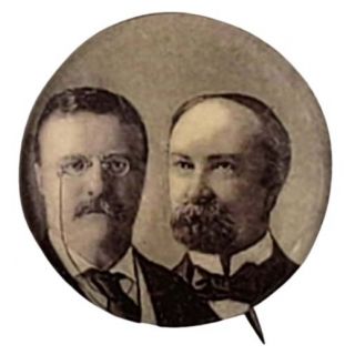 1904 Theodore Roosevelt Fairbanks Jugate Campaign Button