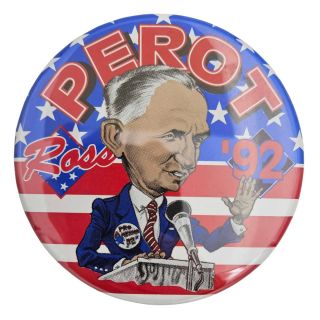 1992 Ross Perot Campaign Caricature Button