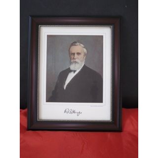 rutherford b hayes framed portrait