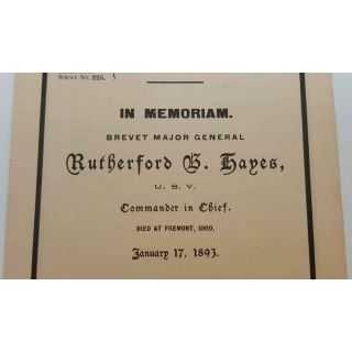 Rutherford B Hayes Memoriam  Black Border