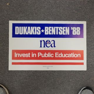 Dukakis Bentsen Campaign Poster