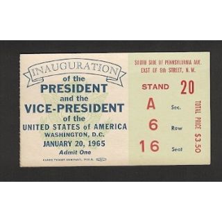 Lyndon Johnson Inauguration Ticket