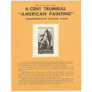 John Trumbull American Painting USPO Poster