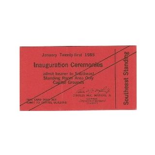 Ronald Reagan 1981 Ceremonies Ticket