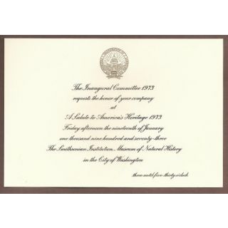 Richard Nixon Inaugural Reception Invitation