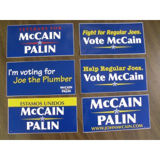 McCain Palin Bumper Sticker Collectibles