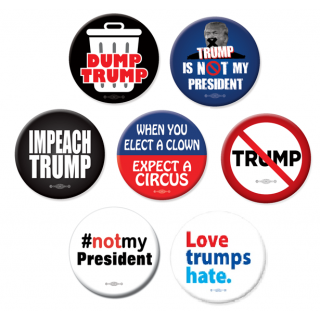 Seven Different Anti Trump Buttons