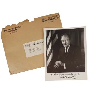 1960s Vice President Hubert Humphrey Signed Portrait