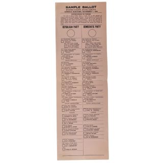 1944 Dewey Truman South Dakota Election Sample Ballot