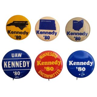 1980 Ted Kennedy for President Campaign Button Collection (6)