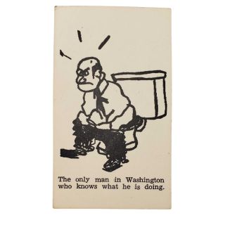 "The Only Man in Washington who Knows What he is doing" Satirical Welfare State Card