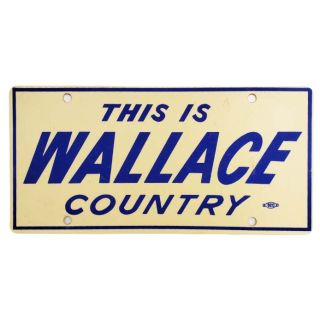 George Wallace For President License plate