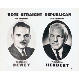1948  Dewey for President & Herbert for Oho Governor Campaign Poster
