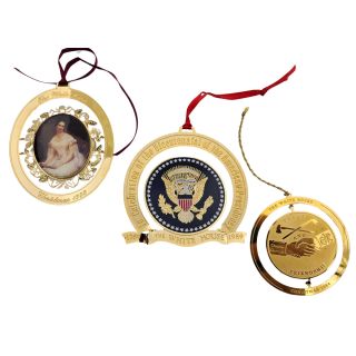 White House Christmas Ornaments - Set of Three Attractive Ornaments