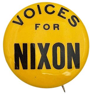 1960 "Voices for Nixon" Hard to Find Campaign Button