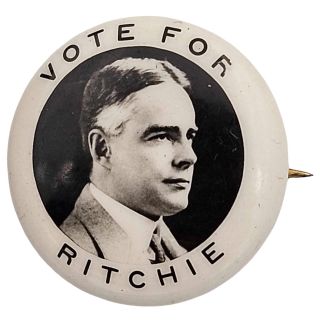 1920s Vote For Ritchie Presidential Candidate & Governor of Maryland Campaign Button
