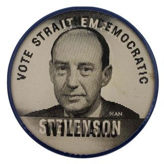 1956 Adlai Stevenson and Michigan Governor Williams Flasher Button