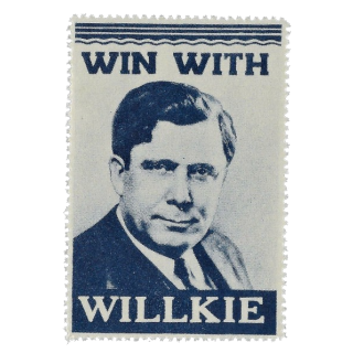 1940 Wendell Willkie Large Campaign Postage Style Stamp