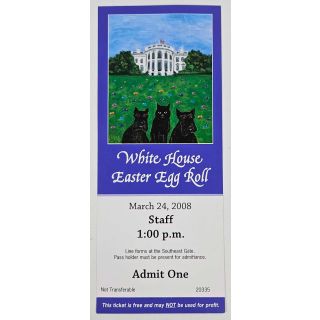 2008 George W. Bush White House Easter Egg Roll Ticket With Presidential Pets