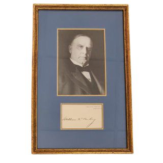 William McKinley Executive Mansion Signed by President McKinley - Framed