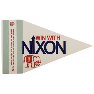 1960s Win With Nixon Antenna Pennant Flag