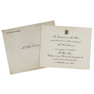 1914 President Woodrow Wilson White House Reception Invitation and Envelope