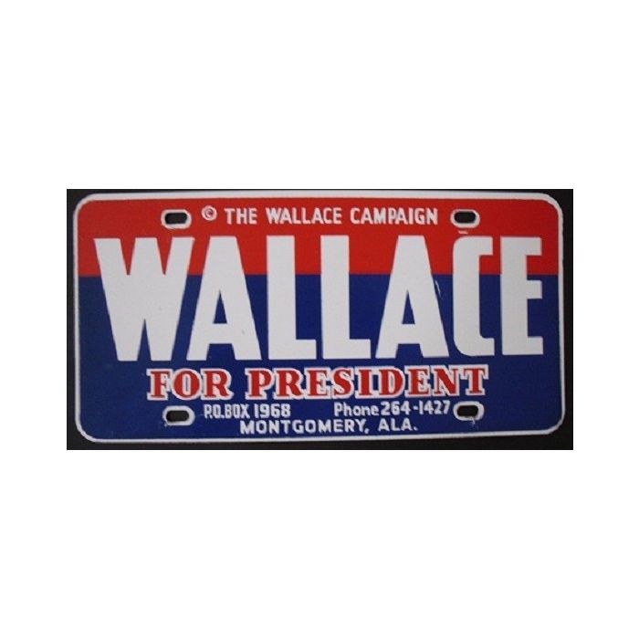 Wallace For President Licene Plate