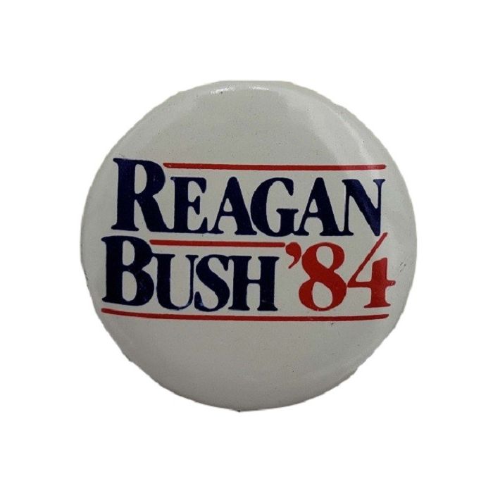 Re-Elect Reagan in '84' Campaign Pinback 3" 1984 'Support Our President 