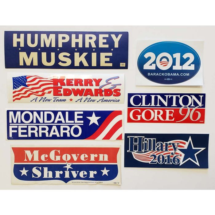 Original Vintage Political Campaign Bumper Stickers for Sale