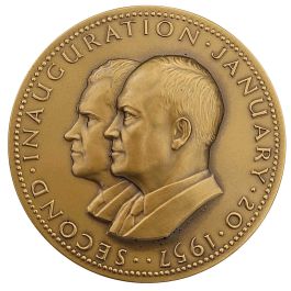 1957 Eisenhower Nixon Second Term Inaugural Medal Near Mint Uncirculated.