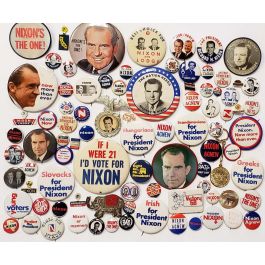 Collection of 88 Different Richard Nixon Buttons