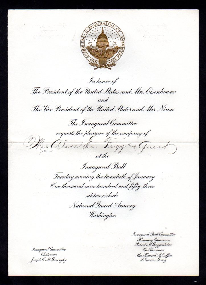Dwight Eisenhower Inaugural Invitation